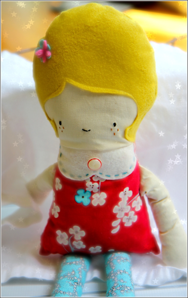 Blonde Girl Doll, Sewn in Vermont©