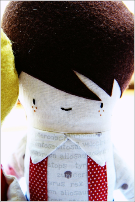Brown Haired Boy Doll, Sewn in Vermont©