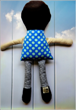 Brown Haired Doll Back, Sewn in Vermont©